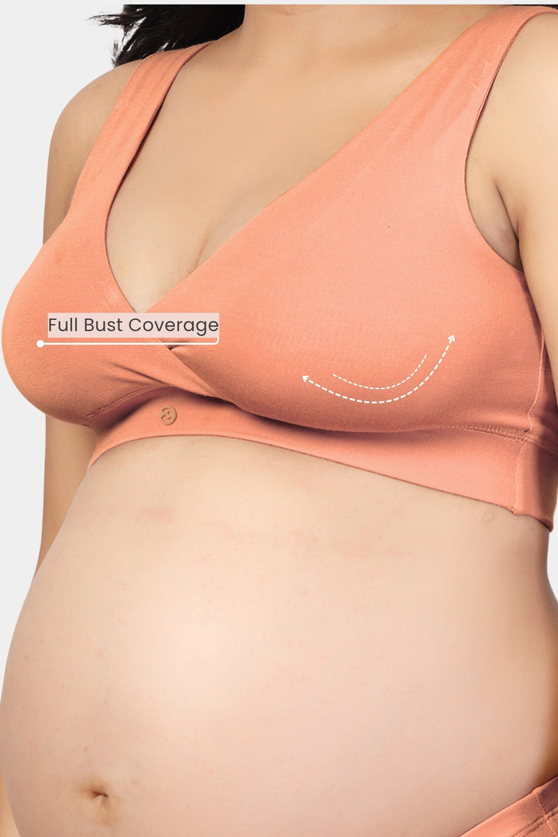 247 (Upgraded) Coral Modal Padded Maternity Feeding Bra