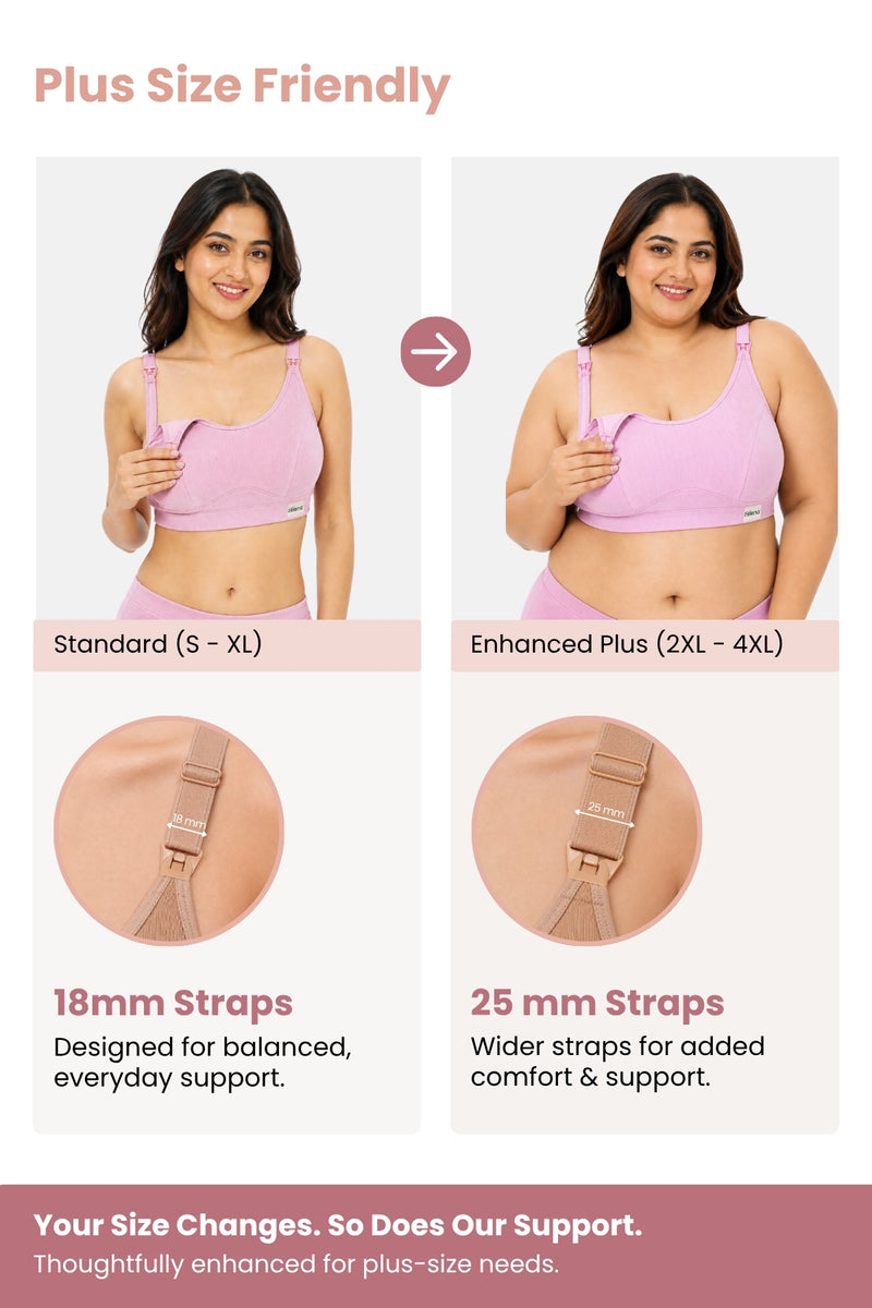 Riva Fine-Rib Cotton Feeding Bra - Baby Pink