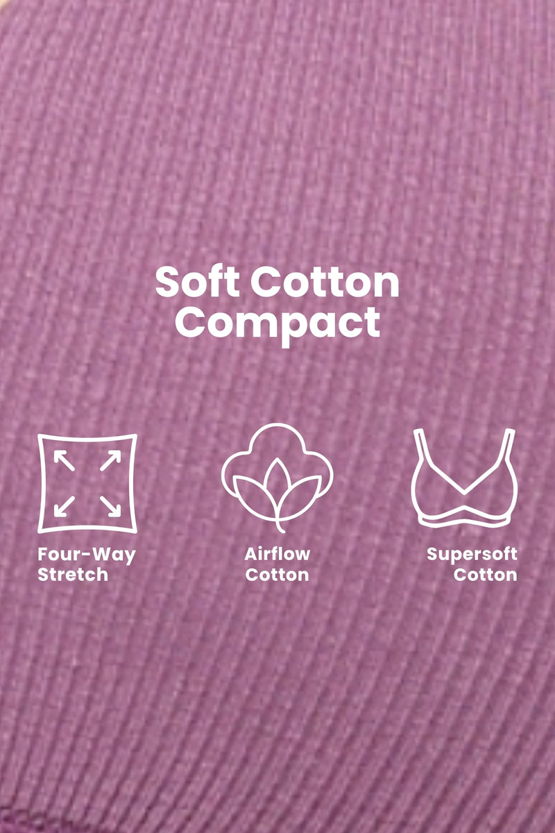 Natural Shape Fine Rib Bra - Purple