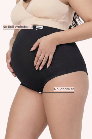 Pregnancy Cotton Panty (Pack of 4) (Black, Skin, Mist & Baby Pink)