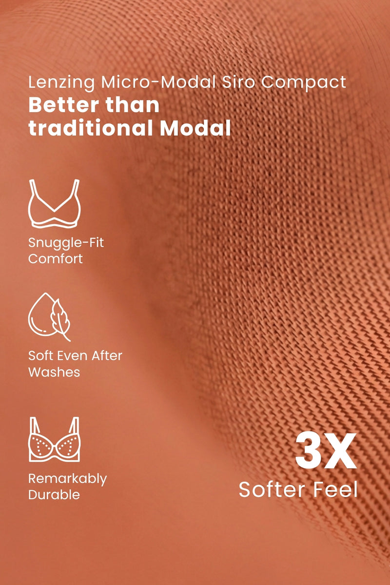247 (Upgraded) Rust Modal Padded Maternity Feeding Bra