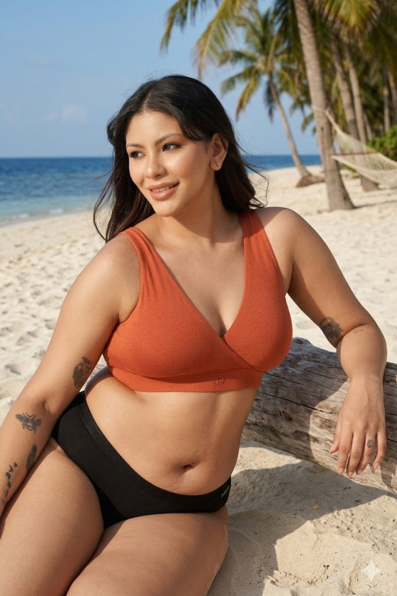 247 (Upgraded) Rust Modal Padded Maternity Feeding Bra