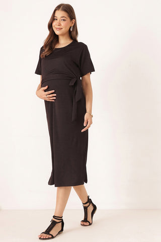 Mario Rib Zipless Feeding Dress - Black