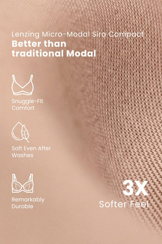 247 (Upgraded) Modal Pack of 3 Padded Maternity Feeding Bra (Black, Skin, Light Pink)