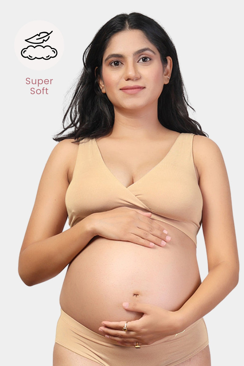 247 (Upgraded) Skin Color Modal Padded Maternity Feeding Bra
