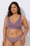 247 (Upgraded) Modal Padded Maternity Feeding Bra - Mulberry