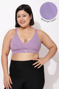 247 Extra Support Cotton Feeding Bra with Adjuster - Melange Purple