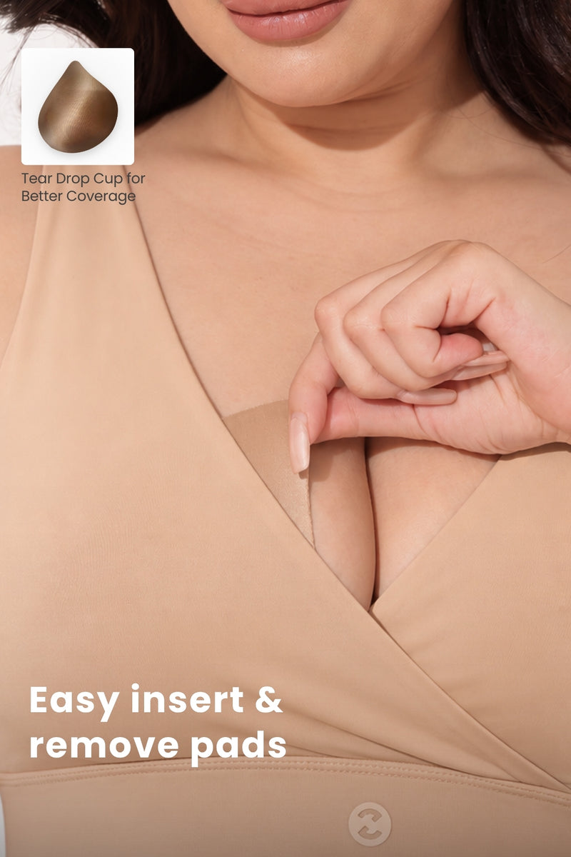 247 (Upgraded) Skin Color Modal Padded Maternity Feeding Bra