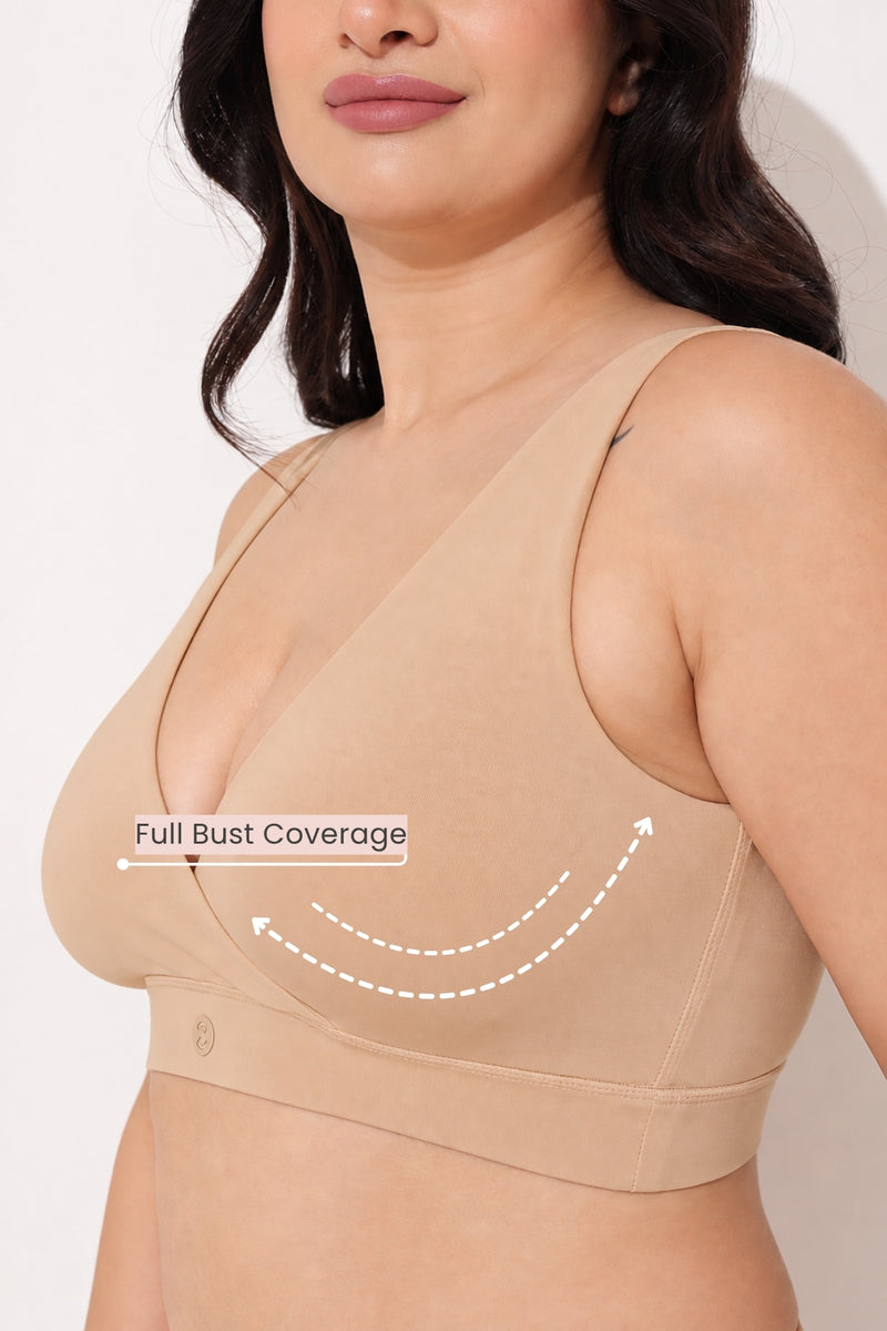 247 (Upgraded) Skin Color Modal Padded Maternity Feeding Bra