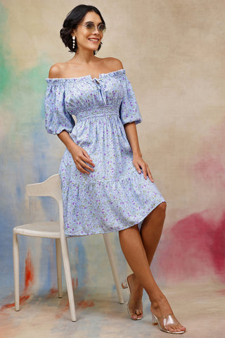 Soft Rayon Texture of Floral Rayon Midi Dress with Zipless Feeding - Breathable & Comfy