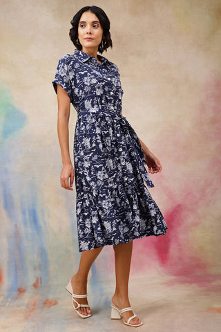 House of Zelena Everly Toile Printed Tiered Cotton Poplin Zipless Feeding Shirt Dress - Trusted by Mothers for Quality