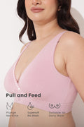 247 (Upgraded) Light Pink Modal Padded Maternity Feeding Bra