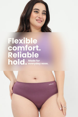 The Invisible Panty Pack Of 3 (Cotton | Mid Rise | Black, Dark Grey & Mauve)