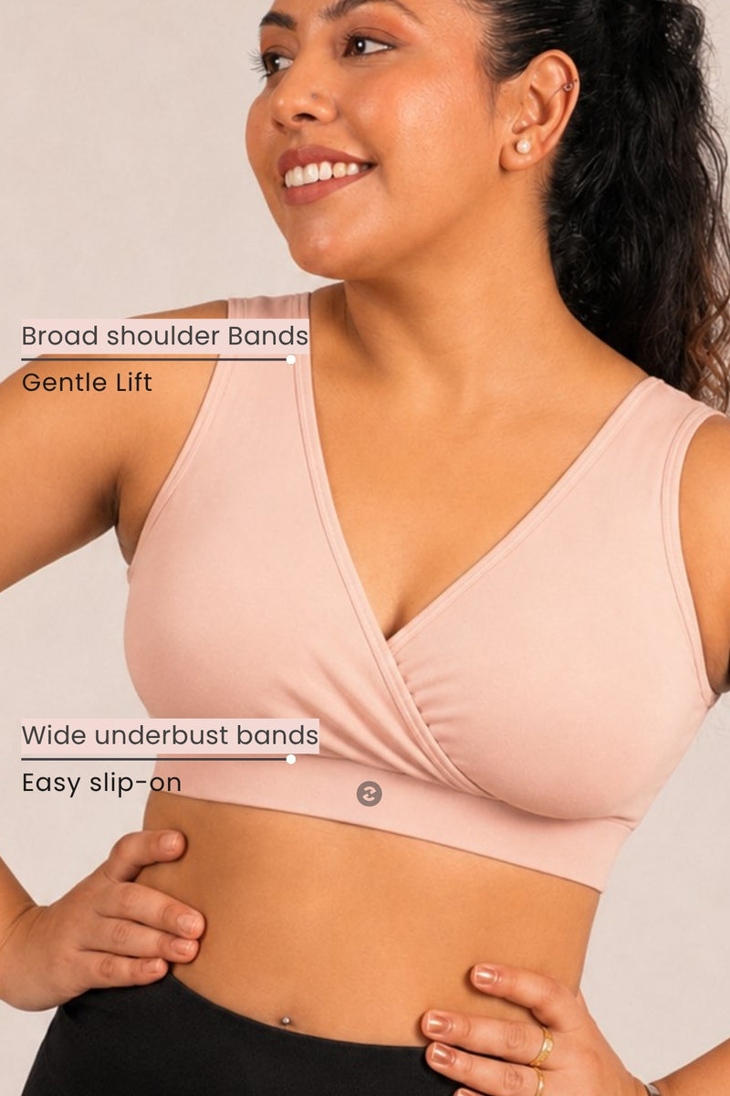 EasyMove non-padded Cotton Yoga Bra - Salmon