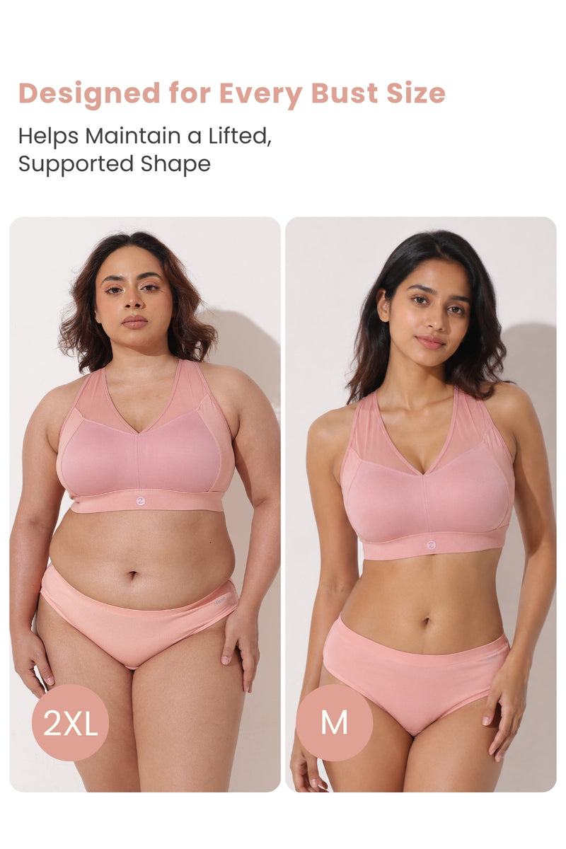 Sculpt & Lift Powermesh Bra - Paper Peach