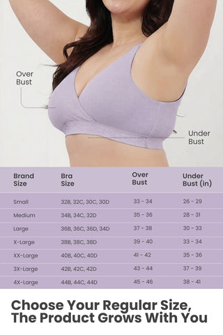 Zena Fine-Rib Bra Pack of 2 - (Lavender & Grey Melange)