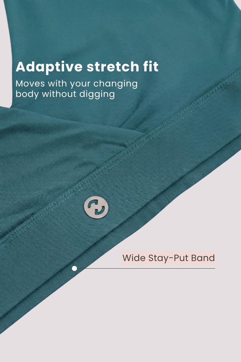 247 (Upgraded) Modal Padded Maternity Feeding Bra - Medium Teal