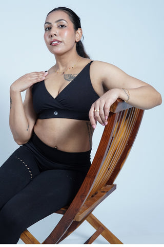 247 Extra Support Cotton Feeding Bra with Adjuster - Black