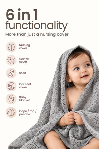 Graphite Grace Honeycomb Feeding & Nursing Cover