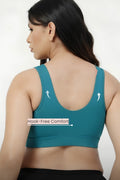 247 (Upgraded) Modal Padded Maternity Feeding Bra - Medium Teal