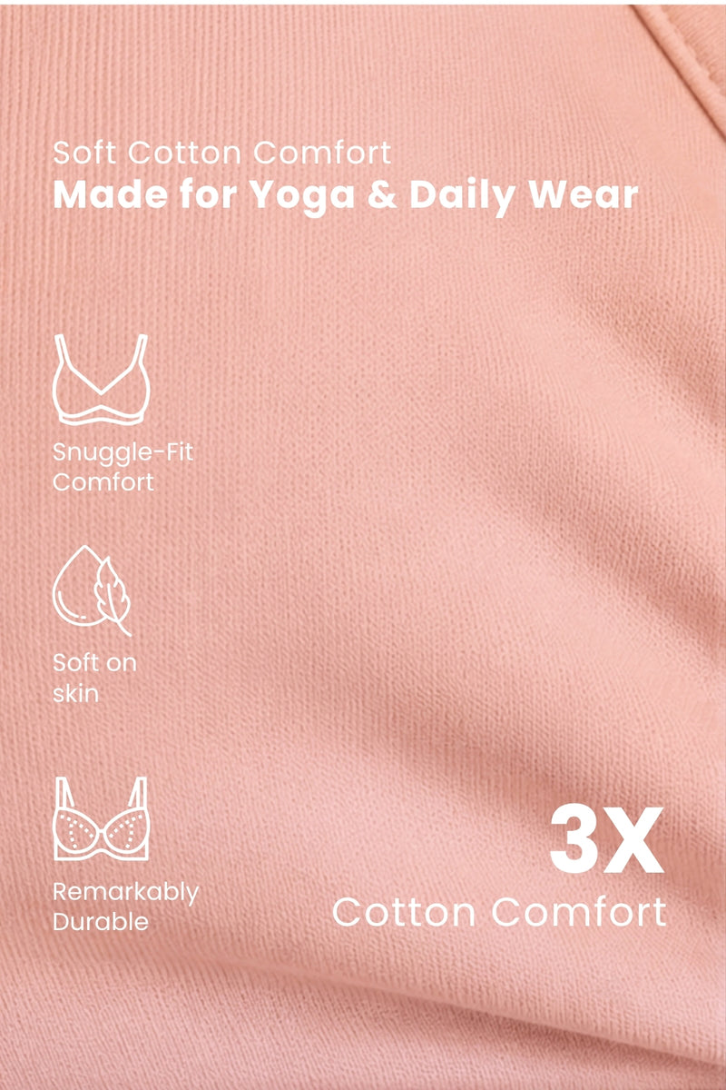 EasyMove non-padded Cotton Yoga Bra - Salmon