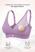 247 Extra Support Cotton Feeding Bra with Adjuster - Melange Purple