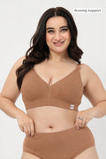 Lira Ribbed Cotton Nursing Padded Bra - Honey