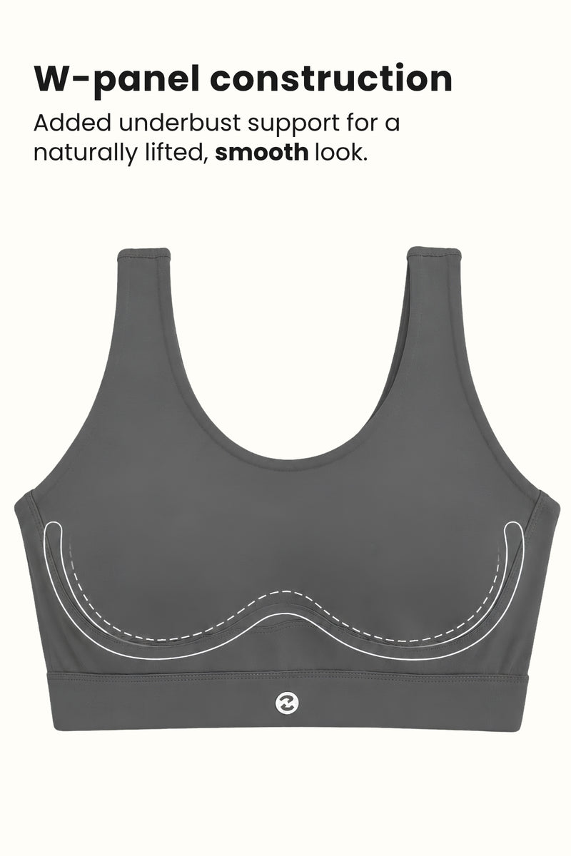 Sculpt & Lift Cotton Sports Bra - Grey