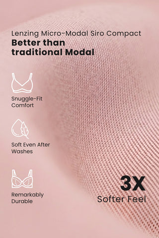 247 (Upgraded) Modal Pack of 3 Padded Maternity Feeding Bra (Black, Skin, Light Pink)