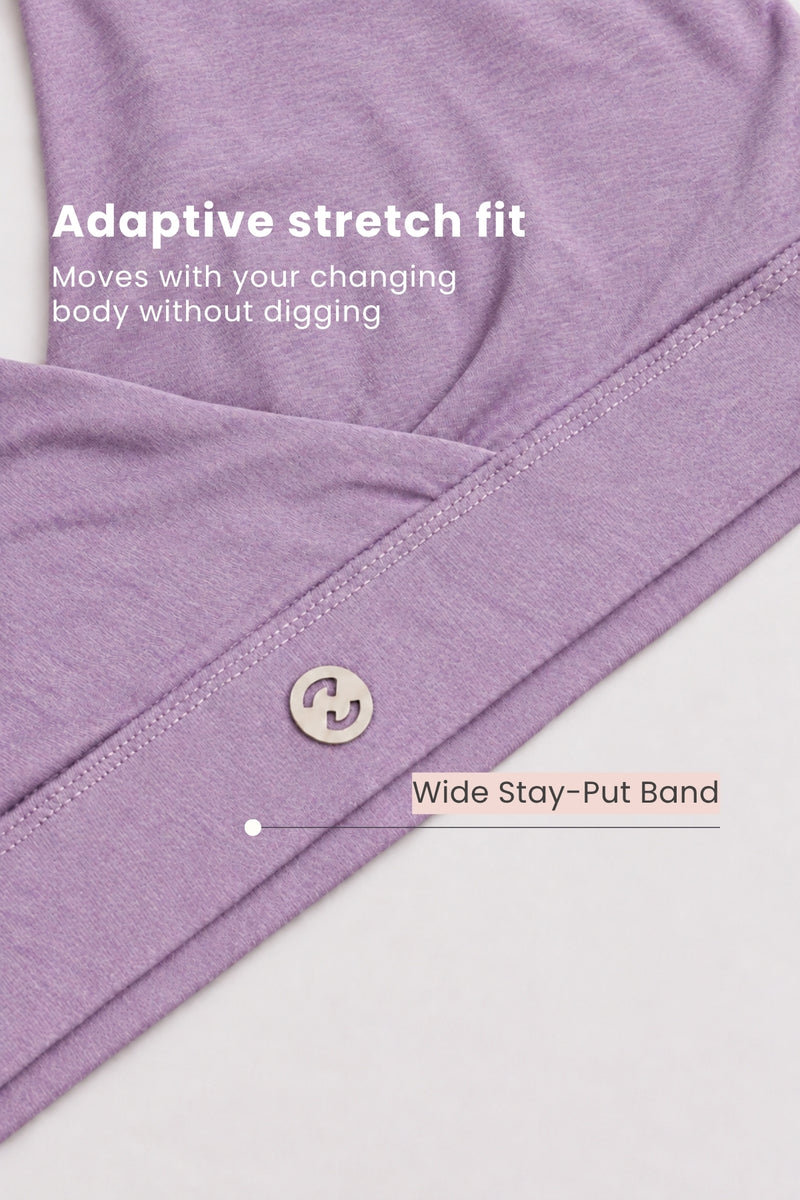 247 Extra Support Cotton Feeding Bra with Adjuster - Melange Purple