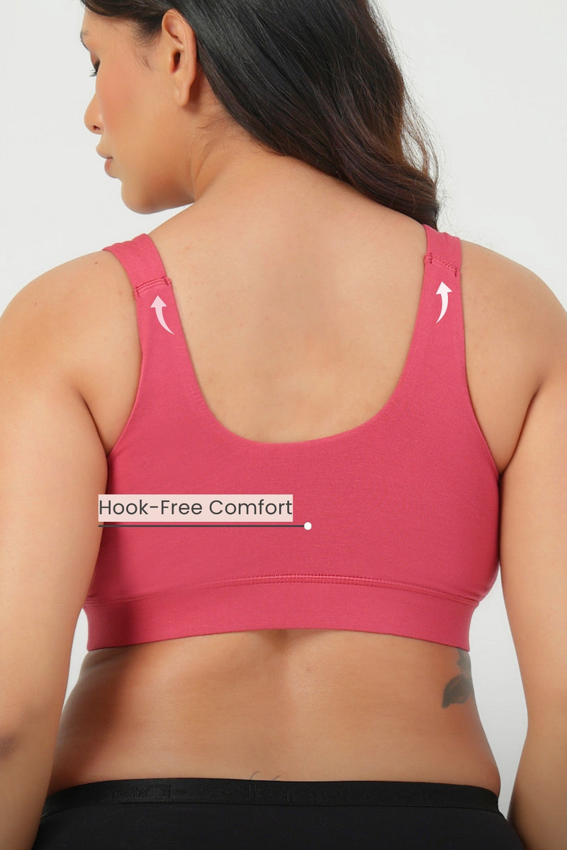 247 (Upgraded) Modal Padded Maternity Feeding Bra - Red