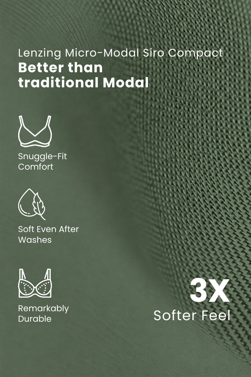 247 (Upgraded) Modal Padded Maternity Feeding Bra - Sage Green