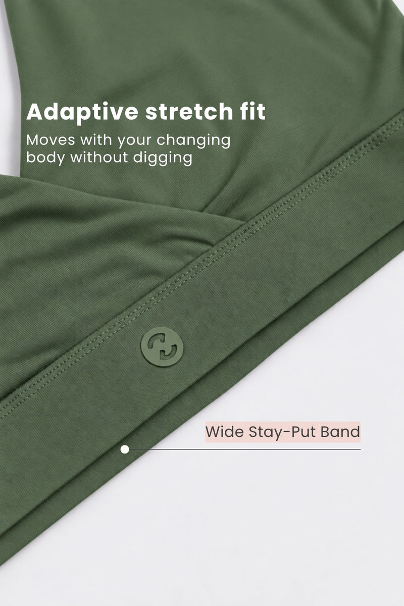 247 (Upgraded) Modal Padded Maternity Feeding Bra - Sage Green