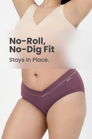 Modal C-Section Panties for Mothers (Pack of 4) (Black, Mauve, Navy & Matcha)