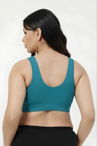 247 (Upgraded) Modal Padded Maternity Feeding Bra - Medium Teal