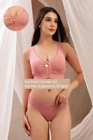 Onion Bra; garment is constructed for non-restrictive support and all-day comfort.