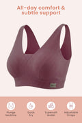 Sera Fine-Rib Bra - Dark Berry