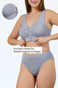 M-Blue Bra hooks; material of closure is durable for frequent use.