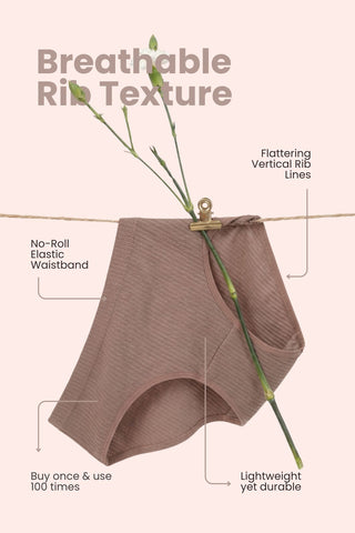 Sera Broad Rib Mid Rise Hipster - Mocha