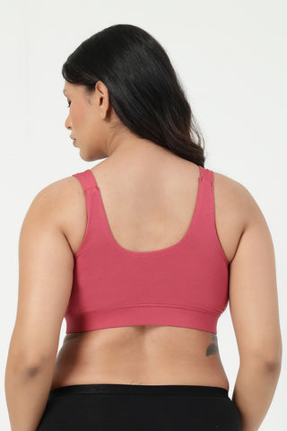 247 (Upgraded) Modal Padded Maternity Feeding Bra - Red
