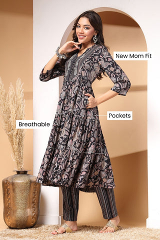 Midnight Muse Maternity Kurta Set