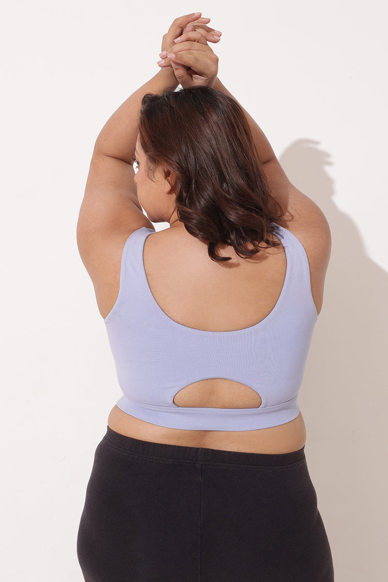 Sculpt & Lift Cotton Sports Bra - M-Blue
