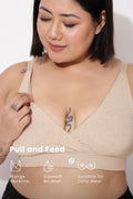 247 Extra Support Cotton Feeding Bra with Adjuster - Melange Beige