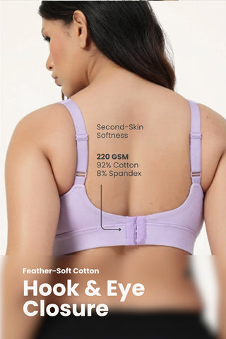 Natural Shape Cotton Bra Pack of 3 - (Purple, Lavender & Dark Skin)