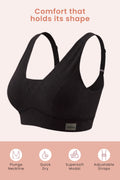 Sera Broad-Rib Bra - Black
