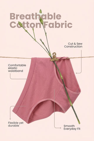 Soft and supportive high rise hipster panty in blush with a comfortable mid-rise fit.