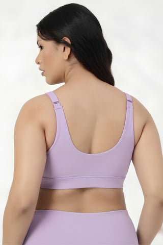 247 Extra Support Cotton Feeding Bra with Adjuster - Lavender