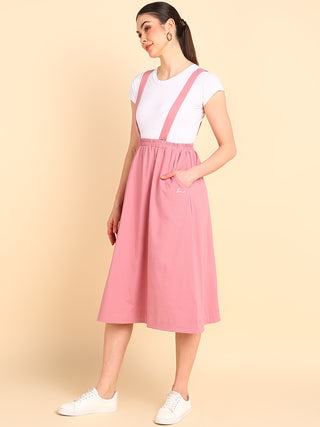 Pretty Pink 100% Cotton Jersey Maternity Skirt with Detachable Strap & Pockets