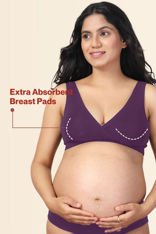 247 Dark Purple Padded Maternity Feeding Bra