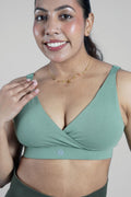 247 Extra Support Cotton Feeding Bra with Adjuster - Medium Green